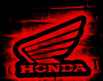 Honda Lighted Sign, Honda Wall Decor, Honda Wall Hanging, Man Cave Decor, Honda fan  gift, Garage Decor, Night Lamb, Birthday Gift