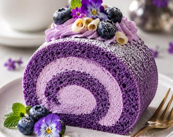 Ube Roll Cake Recipe | Filipino Chiffon Swiss with Ube Cream (Digital Download)