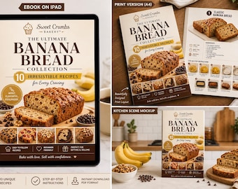 10 recetas de pan de plátano húmedo / Guía clásica, vegana y sin gluten para hornear (descarga en PDF)