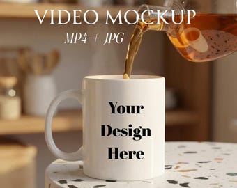 Becher Mockup Video, 11 Unzen Becher Video Mockup, Weiß Video Becher Mockup, Kaffeetasse Video 11 Unzen Becher Mockup Becher Video Mockup Canva Kompatibel