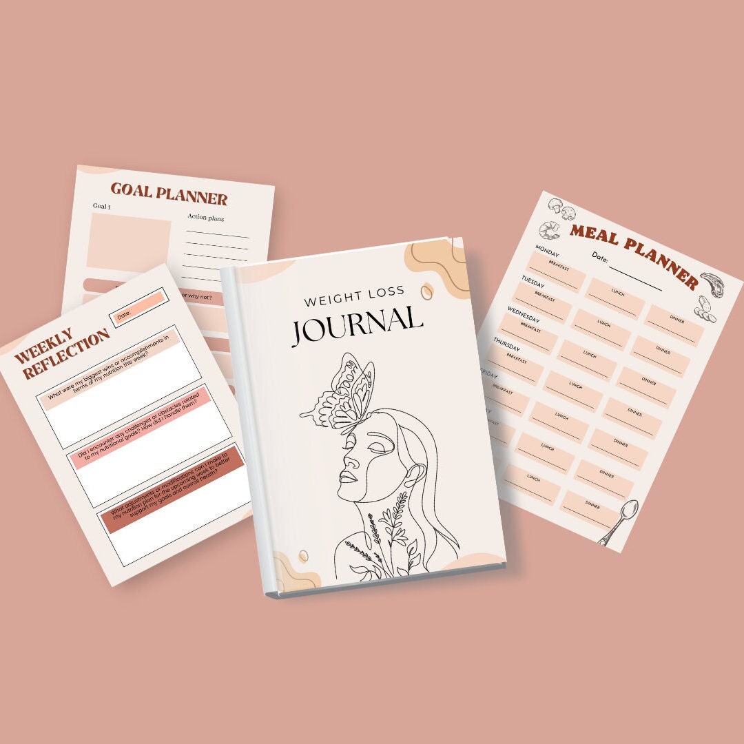 Weight Loss Journal Digital Printable Boho Food Tracker Inspiration ...