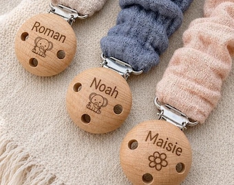Personalised Dummy Clip | Pacifier Holder with Name | Baby Soother Accessory | Newborn Gift
