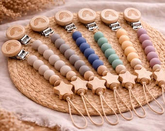 Personalised Dummy Clip | Silicone Pacifier Holder with Name | Baby Soother Accessory | Newborn Gift