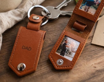 Personalised Dad Photo Keyring | Keyring with Picture | Fathers Day Keychain