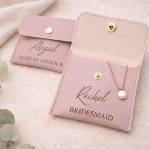 Bridesmaid Gift, Jewellery Pouch, Personalised Maid of Honour Gift Bag , Birthday Keepsakes, Ring & Earring Storage, Unique Gift for Wedding