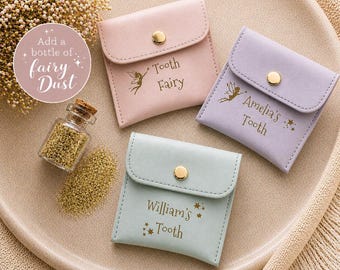 Tooth Fairy Bag, Kids Tooth Fairy Keepsake ,Personalised 1st Birthday Gift, Lost Tooth Pillow for Boys and Girls