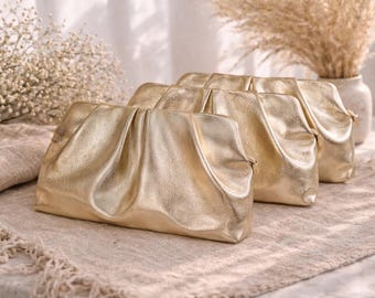 Gold Handbag | Custom Bridal Party Clutch | Wedding Bag | Bridesmaid Gift | Custom Evening Purse