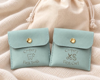 Baby Keepsake Box First Tooth Fairy Pouch Christening Gift Shower Newborn Memory Keeper Personalized Infant Curl Hair Lock Storage Container