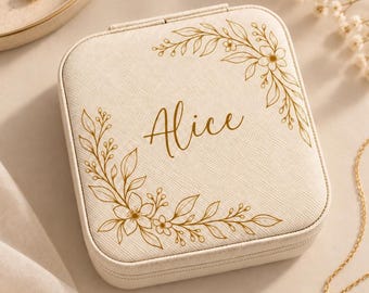 Personalised Jewellery Box | Travel Jewellery Case | Gift for Her | Bridesmaid Gift | Gift for Bridal Party
