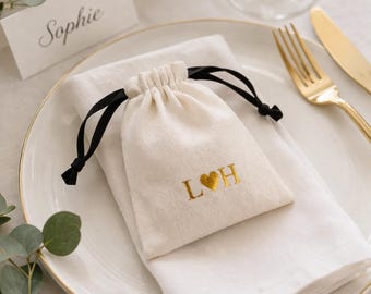 Wedding Favour Bags, Jute Gift Bag, Cotton Favour Bags