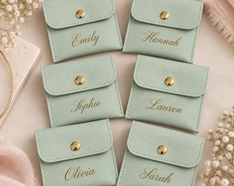 Jewellery Pouch with Name | Bridesmaid Gifts Ideas | Maid of Honour |  Birthday Keepsakes | Ring & Earring Storage