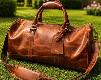 Leather Travel Bag | Duffle Bag | Mens Overnight Bag | Leather Weekend Bag | Leather Luggage Bag