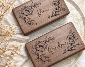 Travel Jewellery Box Wife Engraved Storage Organiser Floral Design Grandma Gift Keepsake Holder Ring Necklace Christmas Gift Daughter
