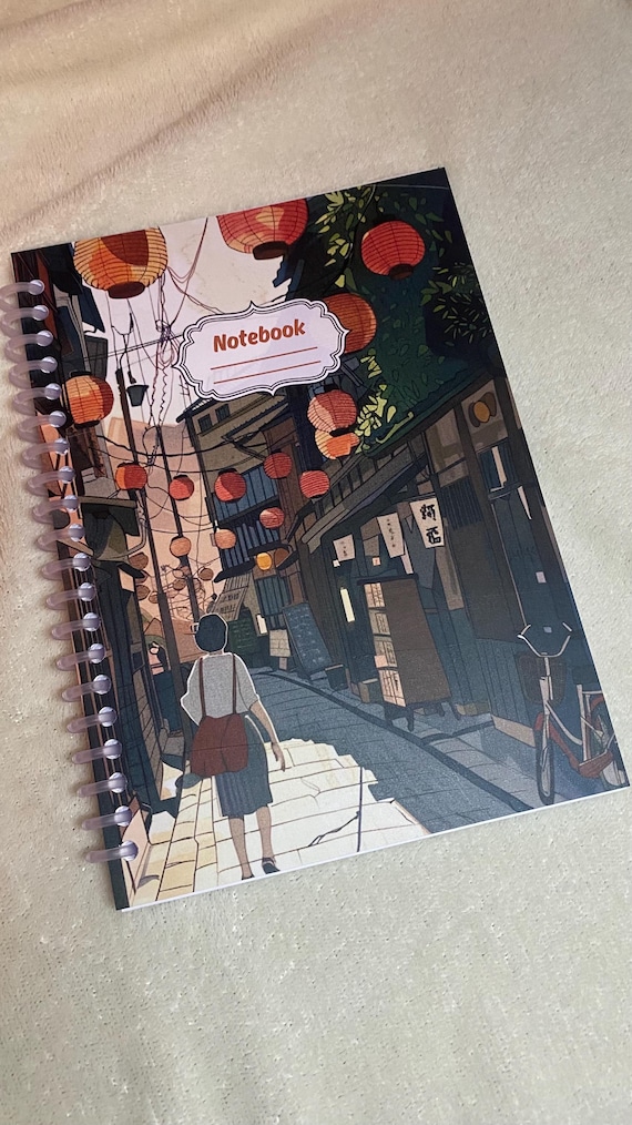 Japan Notizbuch A5/A6 – Japan Ästhetik Design Nr. 2 - Spiral Notizheft - Japanisches Geschenk