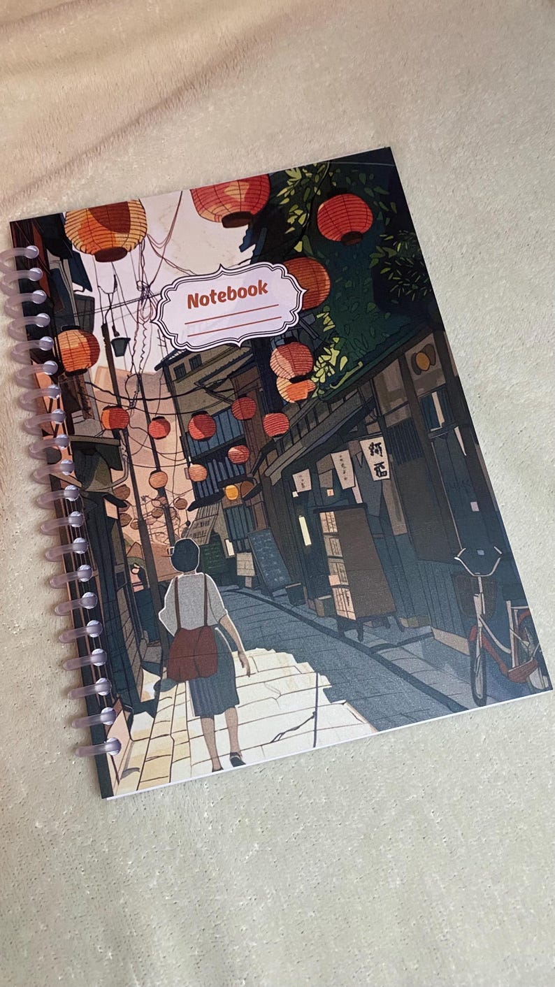 Japan Notizbuch A5/A6 – Japan Ästhetik Design Nr. 2 - Spiral Notizheft - Japanisches Geschenk image 1