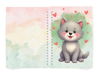 Personalisiertes A5 Notizbuch - Puppy Love Edition Design Nr. 2 - Hundefreund Geschenk