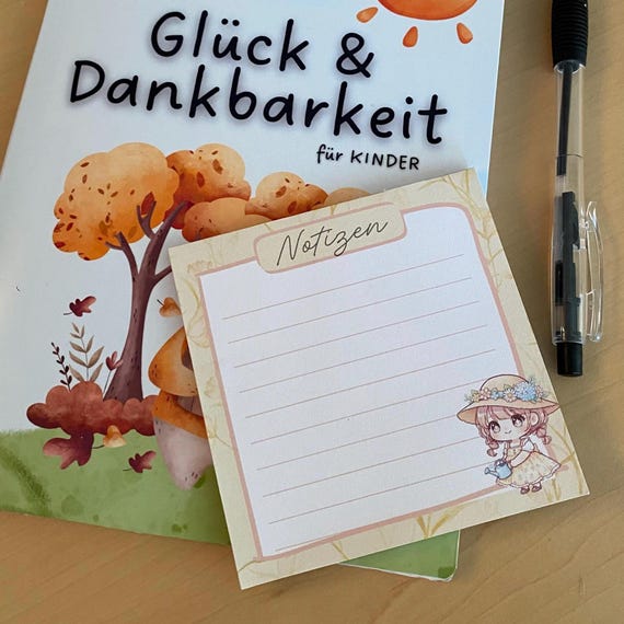 Kawaii Girl Notepad: Floral Design, 90gsm Paper (30/60/90 Sheets)