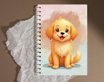 Personalisiertes A5 Notizbuch - Puppy Love Edition Design Nr. 4 - Hundefreund Geschenk