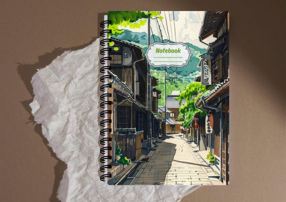 Japan Notizbuch A5/A6 – Japan Ästhetik Design Nr. 4 - Spiral Notizheft - Japanisches Geschenk