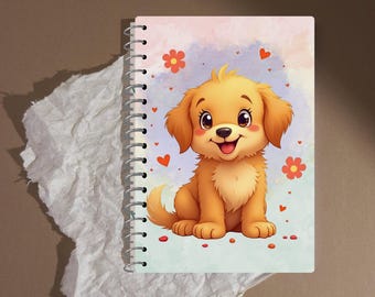 Personalisiertes A5 Notizbuch - Puppy Love Edition Design Nr. 1 - Hundefreund Geschenk