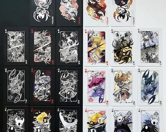 Hollow Knight Custom Playing Cards - 54 Poker Black & White Fan Art Deck, Gaming Collectible, Anime Figure Gift, Hollow Knight Fan Present