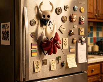 Hollow Knight & Hornet Character Fridge Magnets, 2 Pack Refrigerator Decor, Indie Game Collectible Magnet, Present for Hollow Knight Fans