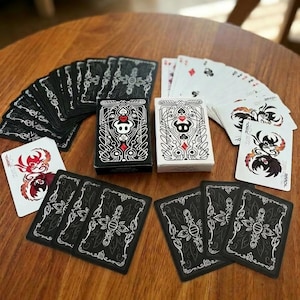 Hollow Knight Custom Playing Cards - 54 Poker Size Black & White Fan Art Deck, Gaming Anime Collectible, Hollow Knight Fan Gift