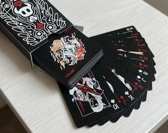 Hollow Knight Custom Playing Cards - 54 Poker Size Black & White Fan Art Deck, Gaming Anime Collectible, Hollow Knight Fan Gift