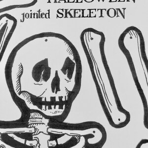 Digital Download Halloween Jointed Skeleton, Printable Skeleton, Retro ...