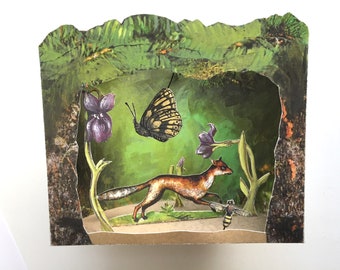 Forest Fox Toy Theater Diorama: DIY Paper Craft (Digital Download)