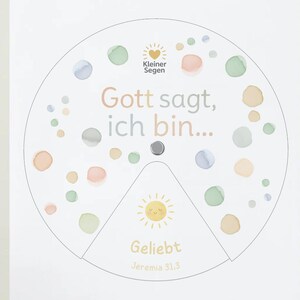 Drehteller  "Gott sagt, ich bin..." - Kinder Bastelvorlage, Christliche Affirmationen, Selbstwertgefuehl, Sofortdownload