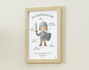 The Armor of God - Children's Poster, Christian Wall Art, Instant Download