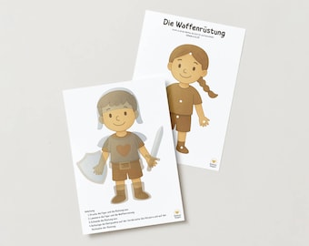 God's Armor Craft Kit – Christian Activity for Children, Learning Ephesians 6, Strengthening Faith, Interactive Learning Game, Instant Download