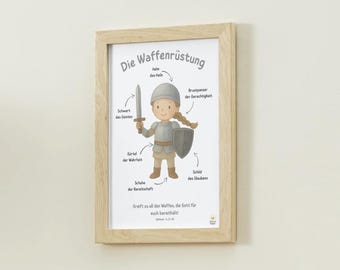 The Armor of God Girl's Poster, Christian Wall Art, Instant Download