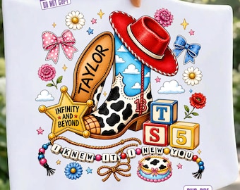 I Knew It I Knew You PNG, Toy Story 5 Shirt Design, Retro Cowgirl Boots Sublimation, Friendship Bracelet DTF Digital Download