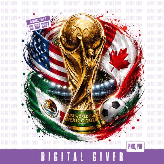 FIFA World Cup 2026 Shirt | Mexico USA Canada Soccer Graphic Tee | Gold Trophy Football Fan Gift | Sports Jersey Style PNG Design