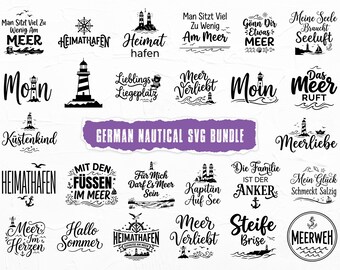 German Nautical Bundle, Maritime Designs (svg, png, eps, dxf, pdf, jpeg)