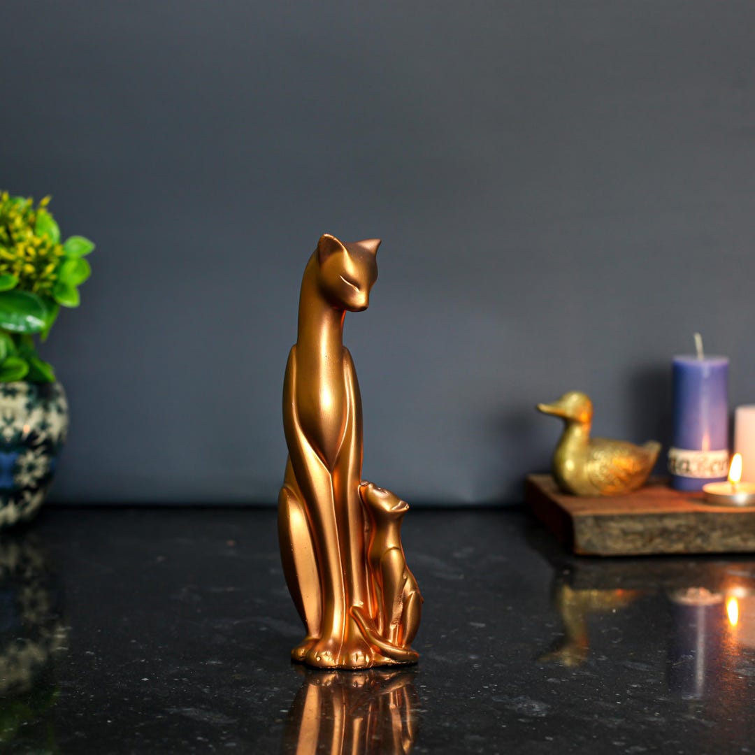 Modern Ceramic Cat Family Figurines Set of 3 ? Abstract Porcelain ...