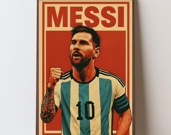 Lionel Messi Poster  Soccer Legend Wall Art  Football Icon Print  Argentina Art  Sports Room Decor