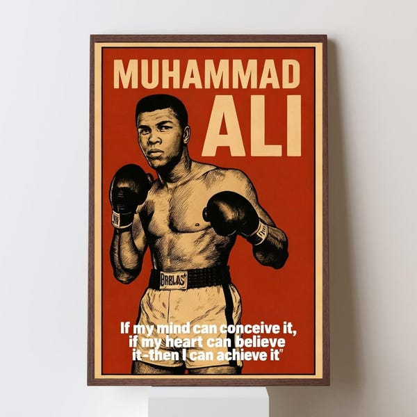 Muhammad Ali Poster  20x30 Boxing Legend Wall Art Inspirational Sports Print  Digital Download  Vintage Style Decor