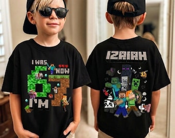 I Was 6 Now I'm 7 Shirt, Pixel Gamer Birthday Tee, Personalized 7th Birthday Outfit, Video Game Party Apparel, Retro Gaming Gift
