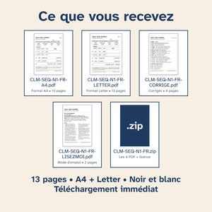 Exercices aphasie gros caractères, jours mois nombres, adultes après un AVC et seniors, séries automatiques niveau 1 image 2