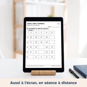 Exercices aphasie gros caractères, jours mois nombres, adultes après un AVC et seniors, séries automatiques niveau 1 image 7