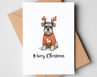 Kerstkaart dwergschnauzer - hondenkerstkaart [A6-formaat]