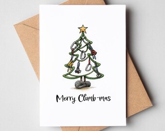 Climbing Rope Christmas Tree Card: Recycled Eco-Friendly Holiday Card