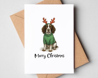 Kerstkaart springerspaniël - kerstkaart hond [A6-formaat]