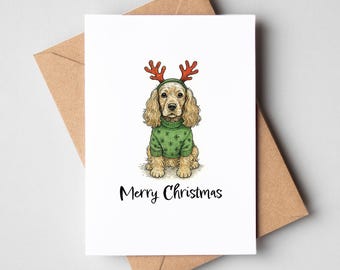Kerstkaart cocker-spaniël - kerstkaart hond [A6-formaat]