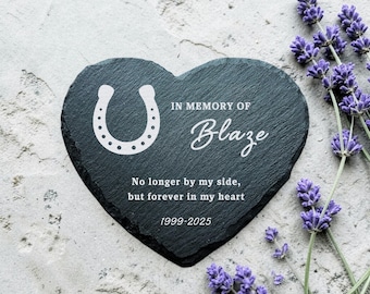 Gepersonaliseerd hoefijzermonument met presentatiedoos | Aangepaste naam Datum Bericht | Herdenkingscadeau paard | Aandenken paardensympathie