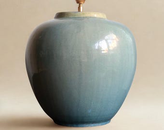 Turquoise Ceramic Lamp Base | Chinese-Inspired Style | Table Lamp | Unique Home Decor Lighting