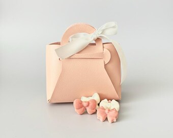 Customizable Gift Bag with Bow Wax Melts • Luxury Pink Gift with Name • Handmade Wax Melts Gift Set • Mother's Day, Birthday